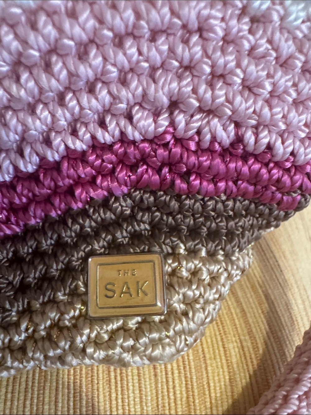 The Sak Pink Brown Multi Crochet Wave Crossbody - Picture 12 of 13
